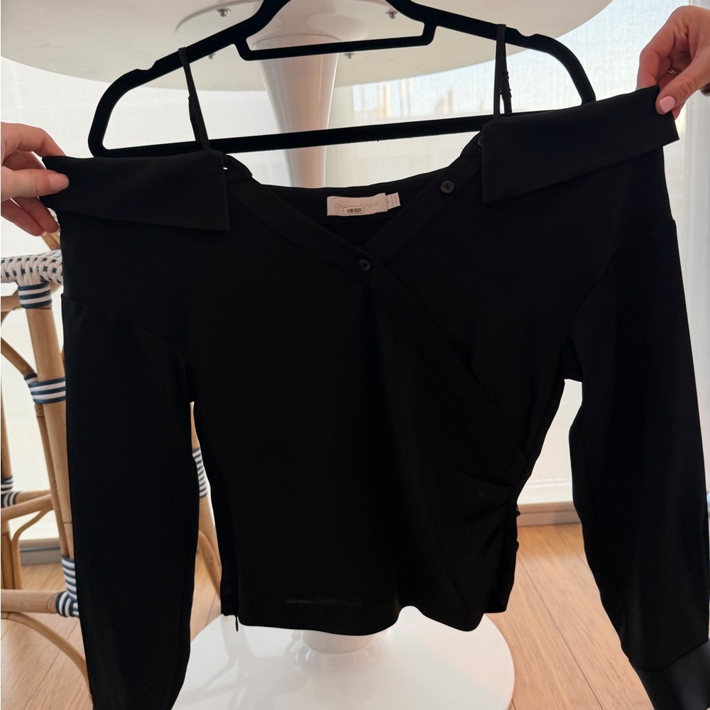 Jonathan simkhai Elegant Black Women's Off-Shoulder Top